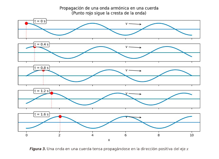Figura 3. Propagación de una onda armónica en una cuerda tensa