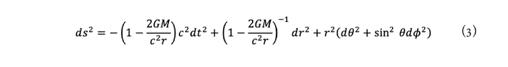 Ecuación 3. Métrica de Schwarzschild