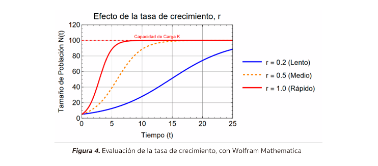 Figura 4. Evaluación de la tasa de crecimiento con Wolfram Mathematica
